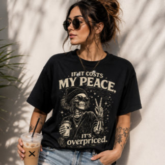 Skelett-Kaffee-Mädchen T-Shirt