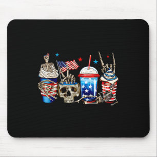 Skelett-Kaffeetassen Getränke 4. Juli Amerikanisch Mousepad