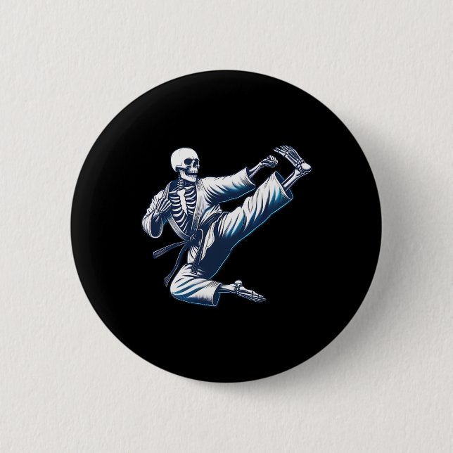 Skelett Karate Kick Martial Arts Kickboxen MMA F Button (Vorderseite)