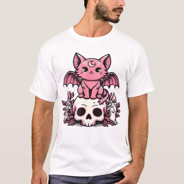 Skelett-Katze Halloween Essential T-Shirt (Vorderseite)