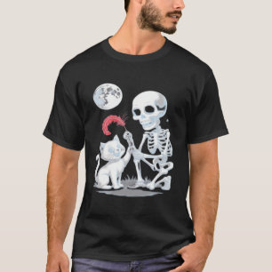 Skelett-Katze Halloween Lustig Süß Gruselig Essent T-Shirt