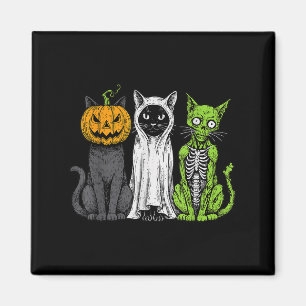 Skelett Katze Kürbis Geist Halloween Kätzchen Miau Magnet