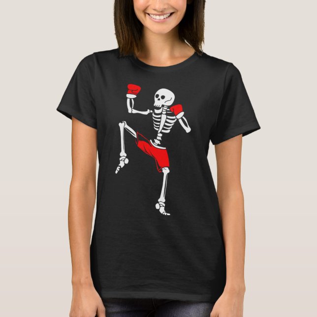 Skelett-Kickboxer Muay Thai  T-Shirt (Vorderseite)