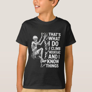 Skelett Kletter Boulder Wand Fels Halloween Klette T-Shirt