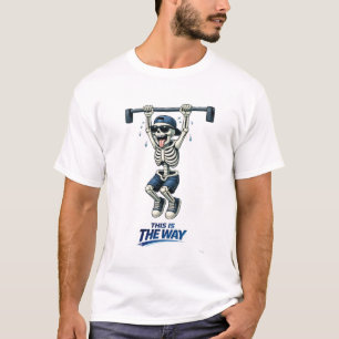 Skelett Klimmzüge Lustiges Fitness-Motivationsdesi T-Shirt