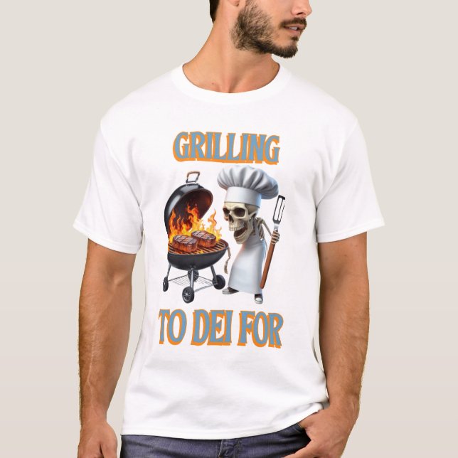 Skelett-Koch grillen für T-Shirt (Vorderseite)