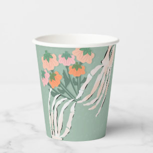 Skelett-Kürbis-Strauß Halloween Pappbecher