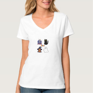 Skelett KürbiskatzenGeist Halloween T - Shirt