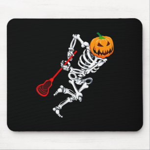 Skelett Lacrosse Halloween-Kürbis Mousepad