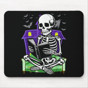 Skelett Lesebuch Liebhaber Bücherwürmer Leser Hal Mousepad