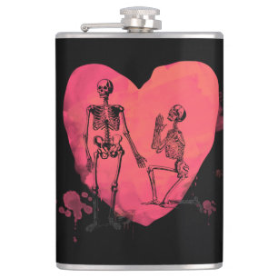 Skelett Liebe Flachmann