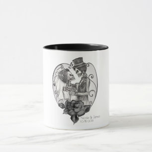 Skelett Liebespaar Hochzeitstanz Gothic Hochzeit Tasse