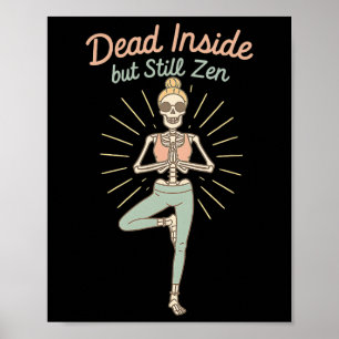 Skelett Lustige Meditation Yoga Tot Innerhalb Meme Poster
