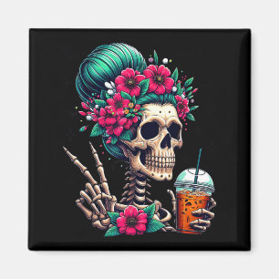 Skelett Lustiges Kostüm Mama Frauen Halloween Magnet
