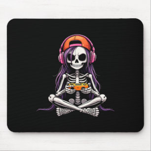 Skelett-Mädchen-Gamer Lustiges Halloween-Kostüm Gr Mousepad