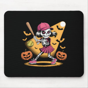 Skelett-Mädchen Softll Halloween-Kürbisse und Ts C Mousepad