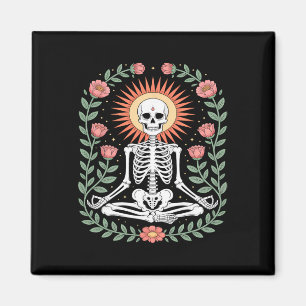 Skelett-Meditation Florale Harmonie Sonnenausbruch Magnet
