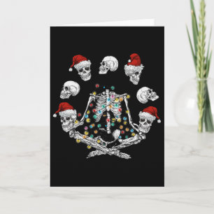 Skelett-Meditation-Totenkopf-Yoga-Weihnachten Karte