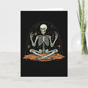 Skelett-Meditations-Halloween-Kostüm Yoga Zen-Med Karte