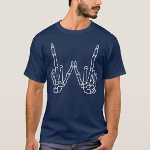 Skelett-Metall-Hand-Punk-Rock-Grunge-Gothik-Goth T-Shirt