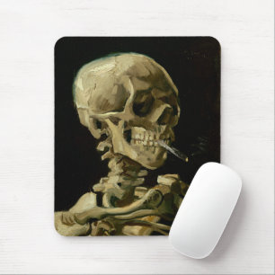 Skelett mit brennender Zigarette   Van Gogh Mousepad