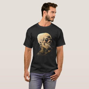 Skelett mit brennender Zigarette - Van Gogh T-Shirt