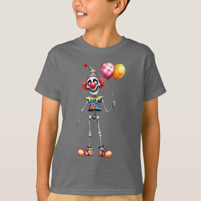 Skelett mit Clownase, Halloween, Autor Nat T-Shirt (Vorderseite)
