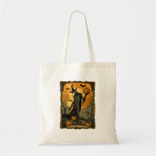 Skelett mit der Tarot-Karte von Evil Pumpkin Tragetasche