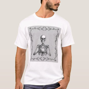 Skelett mit einem lustigen gotischen Grafik-Kuchen T-Shirt