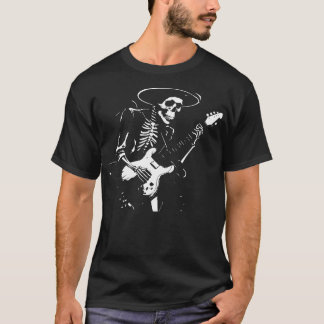 Skelett mit Gitarre spielen T-Shirt