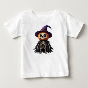 Skelett mit Hexenkürbiskopf Baby T-shirt