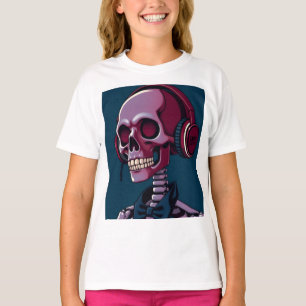 Skelett mit Kopfhörern T-Shirt