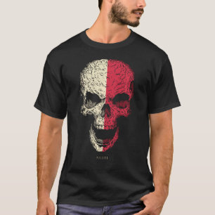 Skelett mit Polnischer Flagge Skelett Polnischer W T-Shirt