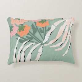 Skelett mit Pumpkin Bouquet Dekokissen