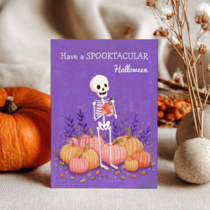 Skelett mit Pumpkins Spooktacular Halloween Postkarte