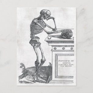 Skelett mit Totenkopf Postkarte