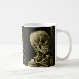 Skelett mit Zigarette durch Van Gogh Tasse
