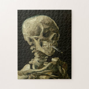 Skelett mit Zigarette von Van Gogh Puzzle
