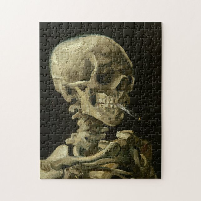 Skelett mit Zigarette von Van Gogh Puzzle (Vertikal)