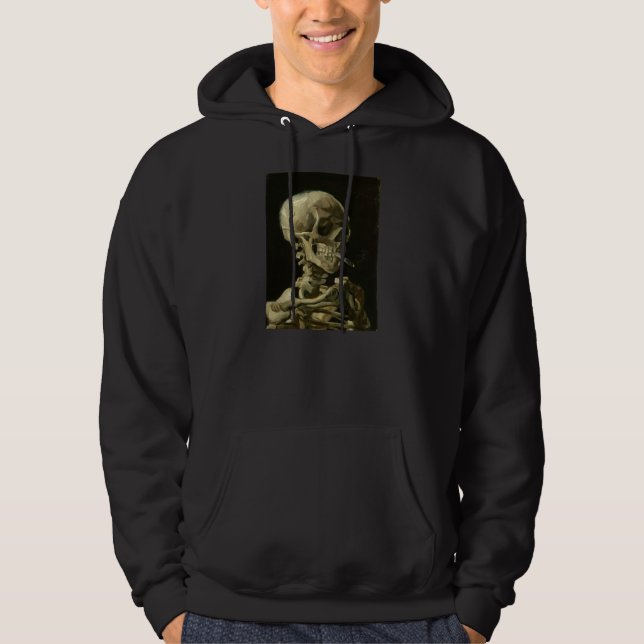 Skelett mit ZigaretteHoodie 1886 für Männer Hoodie (Vorderseite)