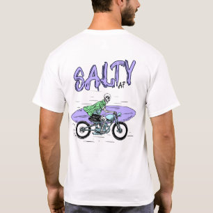Skelett Motorrad von Salty AF T-Shirt
