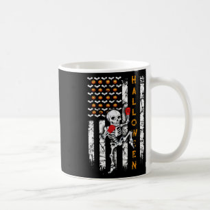 Skelett Muay Thai Halloween Kickboxen MMA US-Flagg Kaffeetasse