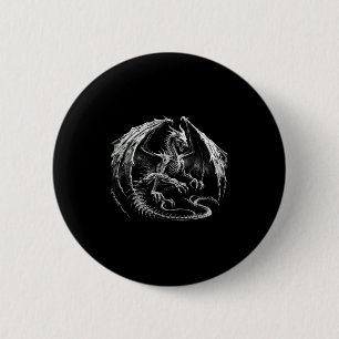 Skelett Mythischer Drache Feuer Atmung Fantasy Ha Button