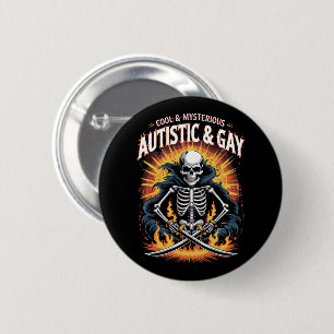 Skelett Nicht Cool Und Geheimnisvoll Autistischer  Button