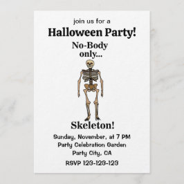 Skelett Niemand Lustige Halloween-Party Einladung