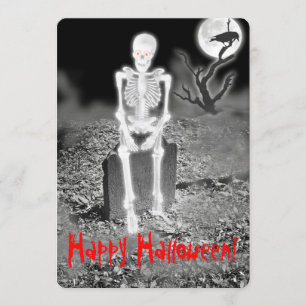 Skelett on Gravestone Halloween-Party Einladung
