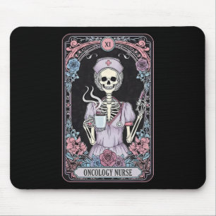 Skelett-Onkologie-Krankenschwester-Tarotkarte Onko Mousepad
