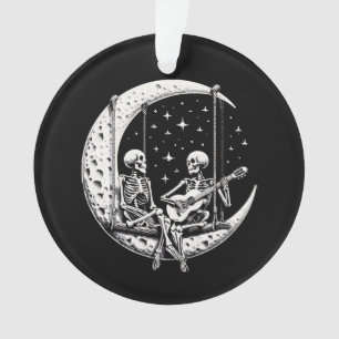 Skelett-Paar-Mond-Gitarre Ornament