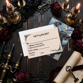 Skelett-Paar Sternennacht Van Gogh Gothic RSVP Karte