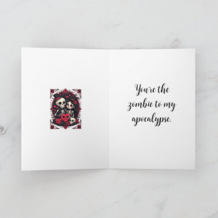 Skelett-Pärchen mit Vorliebe für Halloween Karte